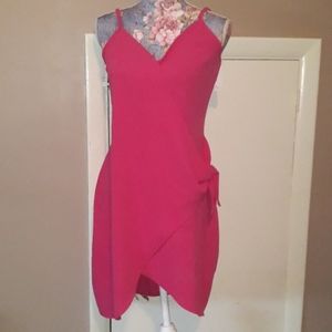 Almost Famous Pink Wrap Around Dress NWT